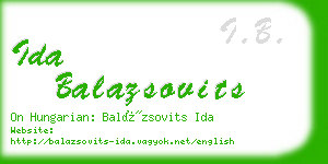 ida balazsovits business card